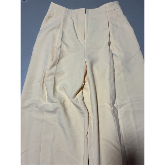 ASOS Pants - ASOS Light Yellow Twill Buttermilk Pleated Relaxed Wide Leg Pants NWT US Size 8